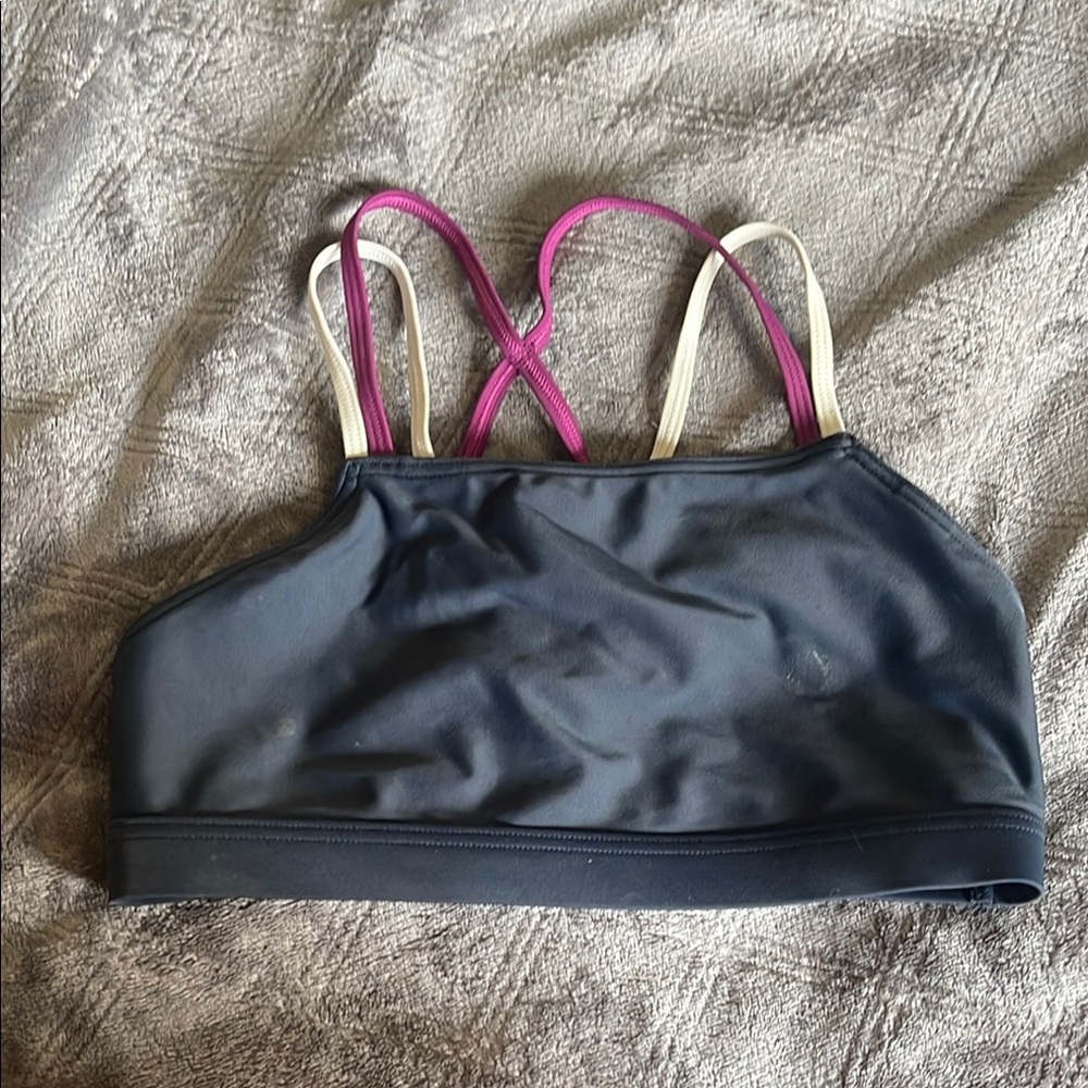 Abercrombie Kids Black and Pink Sports Bra